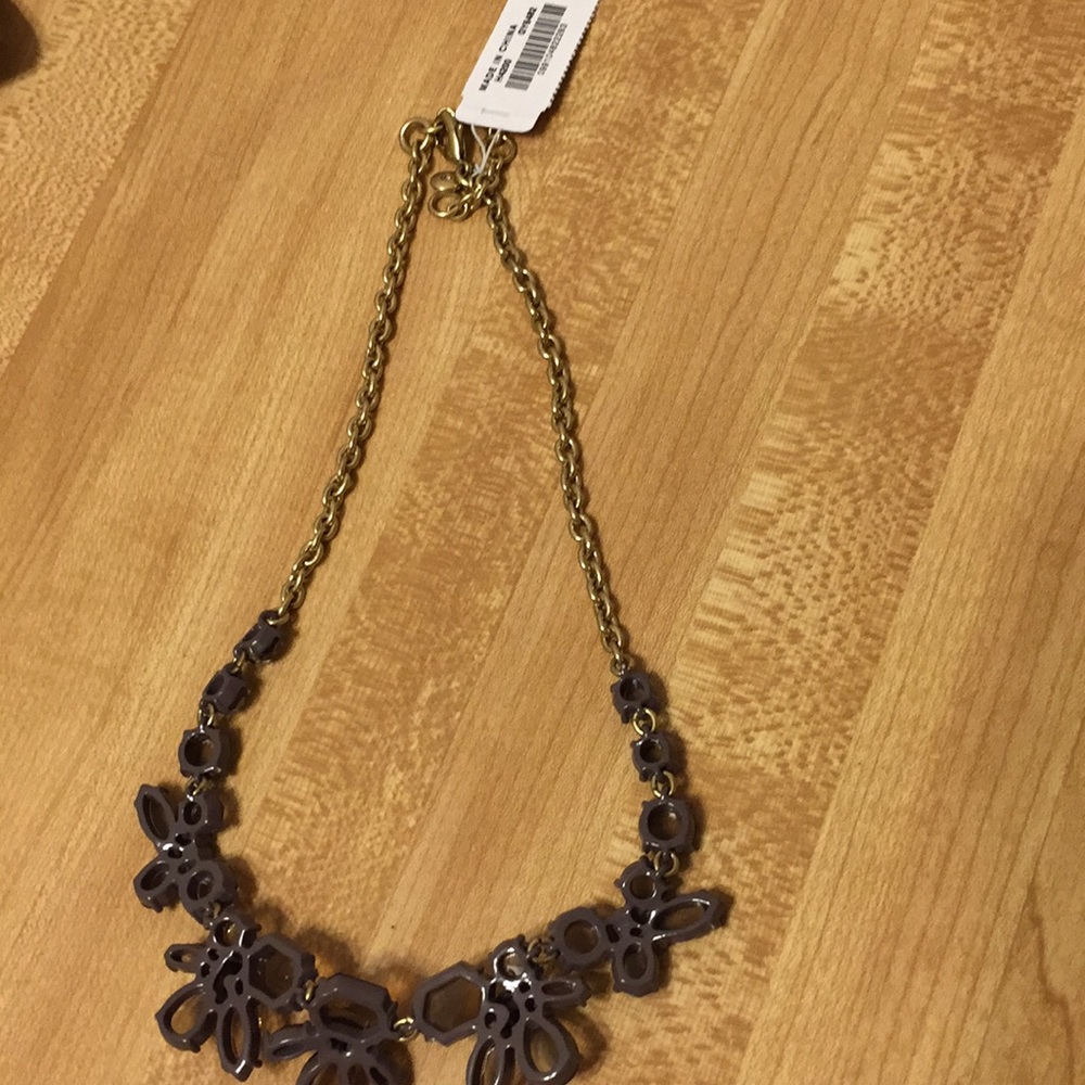 J Crew Factory Dark Gray Statement Necklace - Picture 2 of 2